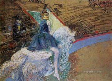 Henri de Toulouse Lautrec Painting - at the cirque fernando rider on a white horse 1888 Toulouse Lautrec Henri de